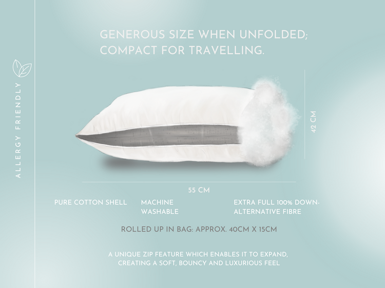 CottonLux Bounce Full Size Portable Pillow