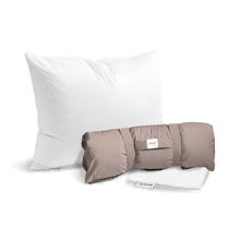 Goose Down Portable Full Size Pillow with pillowcase and compression bag