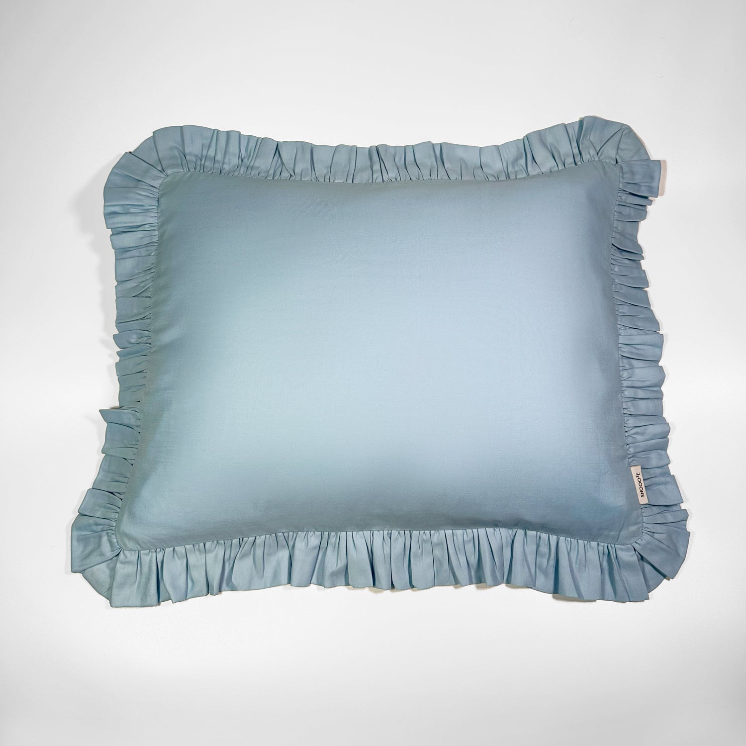 Full Size Cotton Ruffled Pillowcase, Butterfly Blue