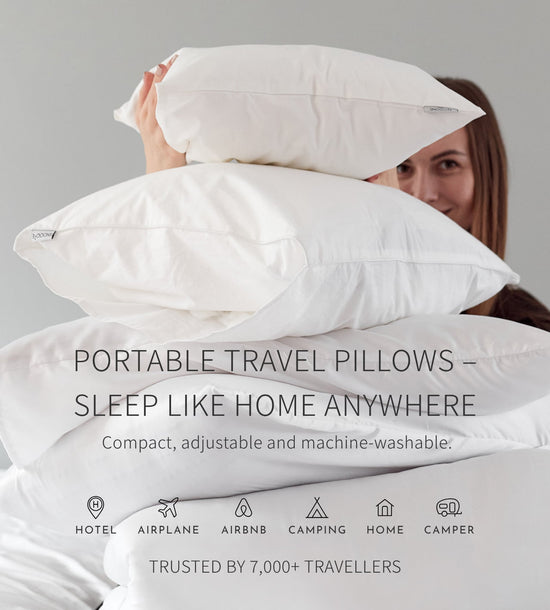 Snoooze portable pillows for hotels, flights and holidays