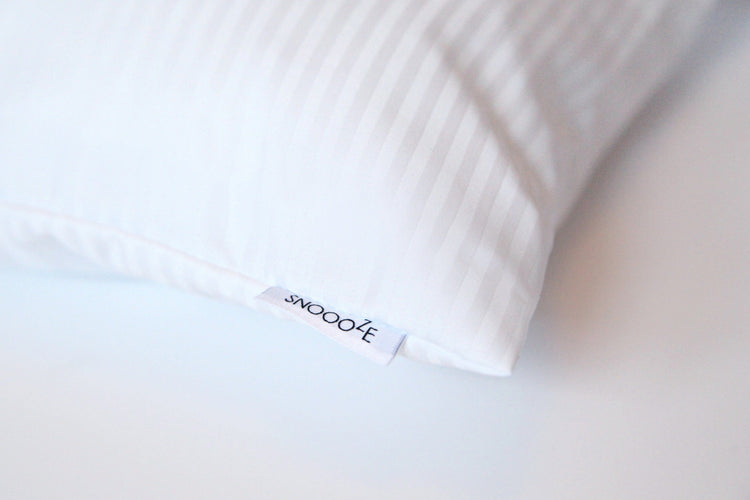 Snoooze Pillowcase White Cotton Stripe Snooozeworld