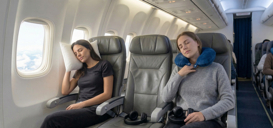 Neck pillow vs a real pillow on flights