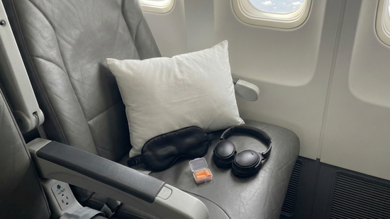 Window seat sleep setup