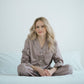 Satin Cotton Long Pyjama Set, Latte