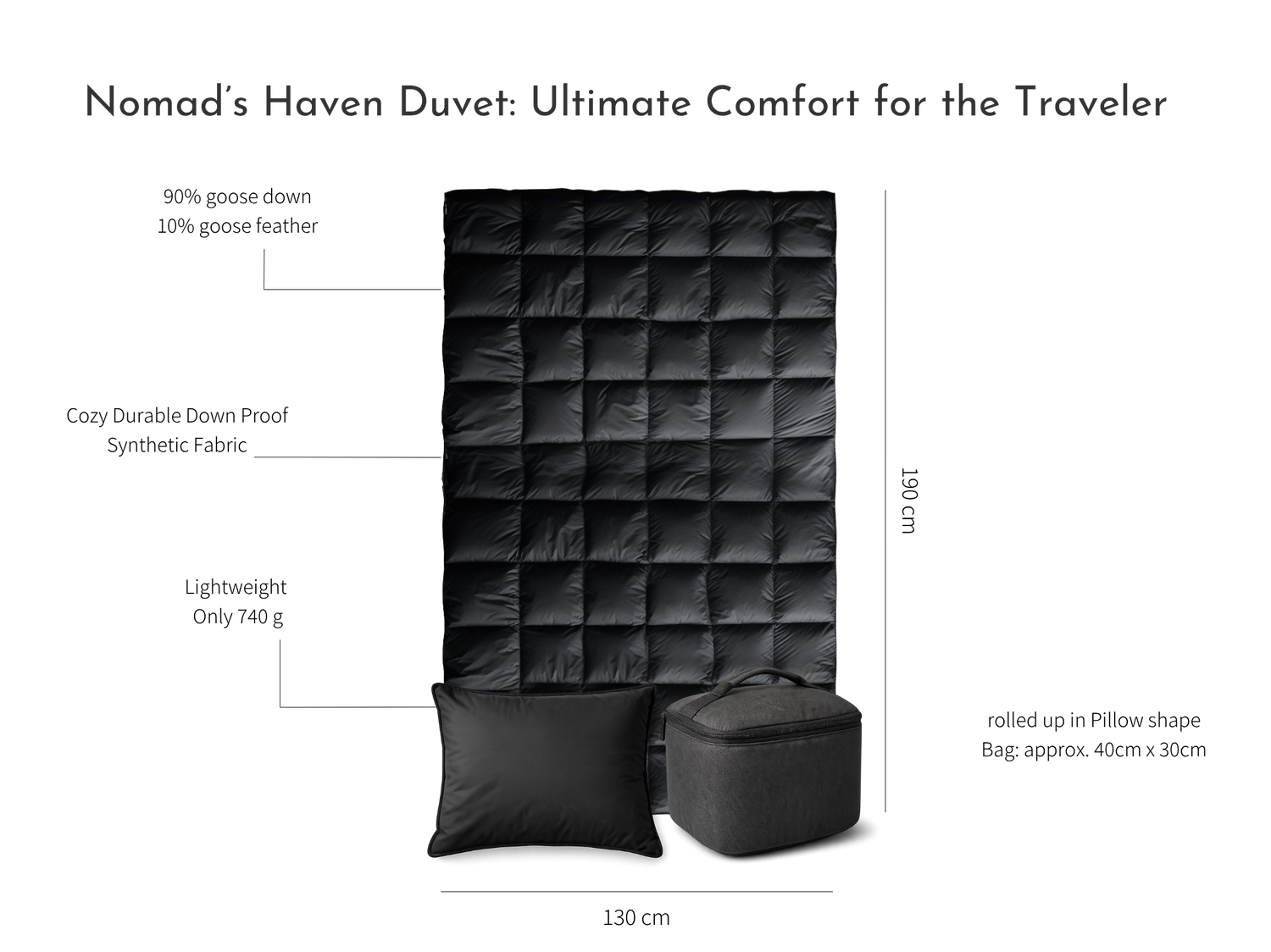 Goose down duvet and pillow travel set - Snooozeworld