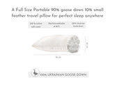 Goose Down Portable Full Size Pillow - Snooozeworld