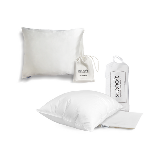 CottonLux Pillow+Silk Pillowcase Bundle, Cream