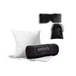 Mini Travel Pillow+ Silk Eye Mask Bundle, Black