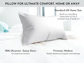 Large Goose Down Pillow with Travel Bag - Snooozeworld