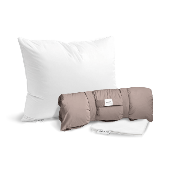 Goose Down Portable Full Size Pillow with pillowcase and compression bag