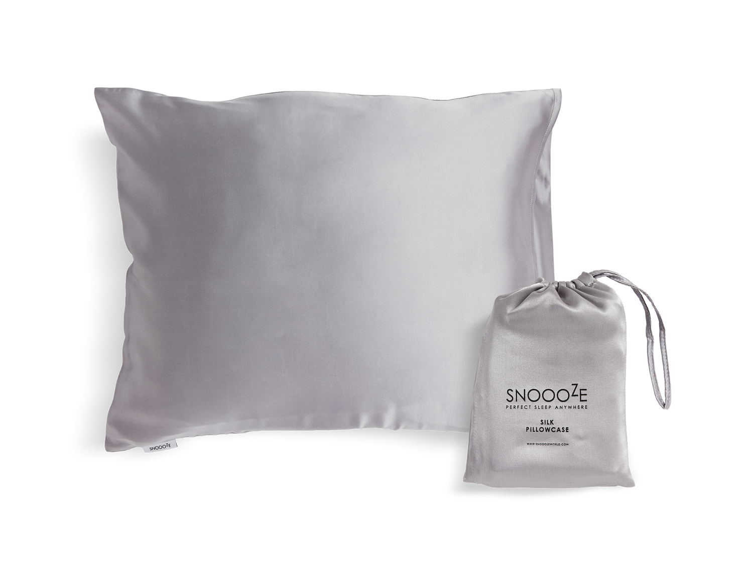 Full Size Snoooze Grey silk pillowcase