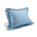 Full Size Cotton Ruffled Pillowcase, Butterfly Blue