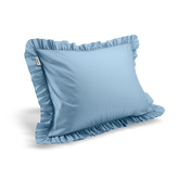 Full SIze Cotton Ruffled Pillowcase, Butterfly Blue