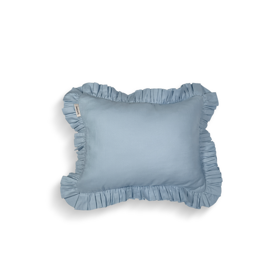 Mini Cotton Ruffled Pillowcase, Butterfly Blue