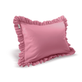Full-Size Cotton Ruffled Pillowcase, Bubblegum Pink