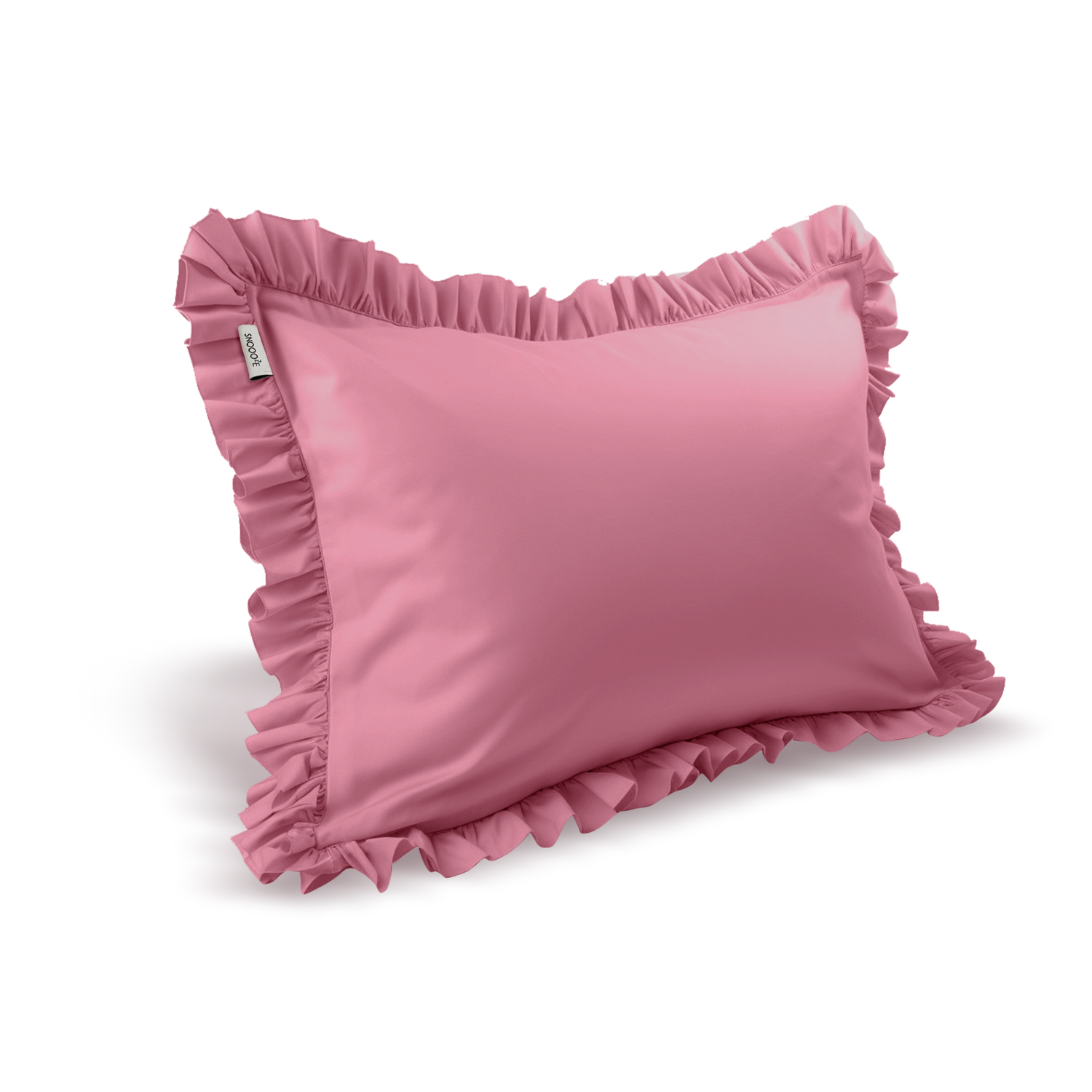 Full-Size Cotton Ruffled Pillowcase, Bubblegum Pink