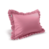 Full-Size Cotton Ruffled Pillowcase, Bubblegum Pink